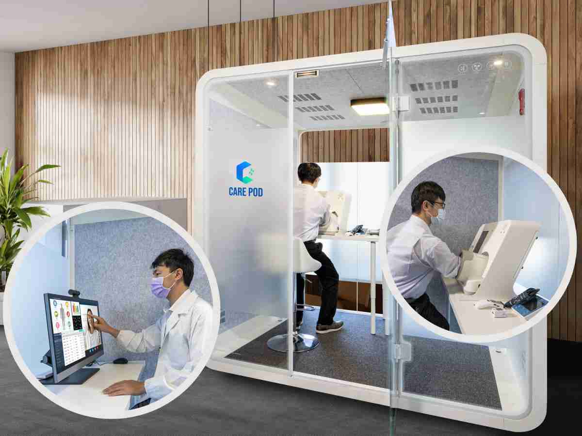 达擎于医疗科技展中展出＂远距诊疗舱＂，，，以因应医疗数字化及社会高龄化趋势下、、、、复诊及慢性病患等族群对于远距看诊需求逐渐升高所推出的创新整合方案。。。多功能合一、、、、高隐私性的远距诊疗舱可根据病患端与医师端的不同需求，，，，提供弹性化及客制化功能，，节省医生和病患的精力及时间