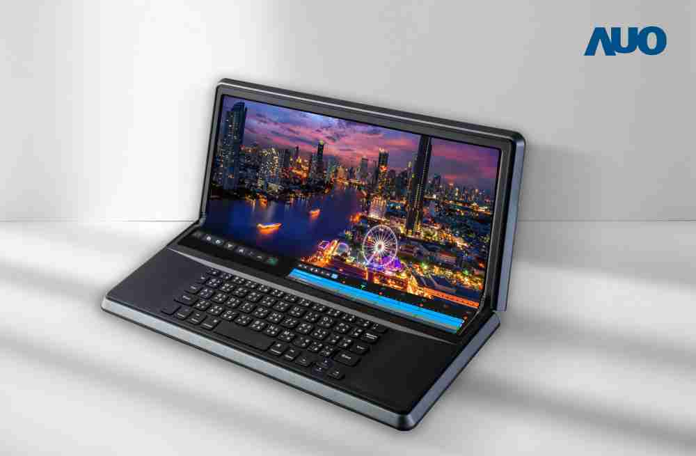 至成国际14.6吋Micro LED折迭显示屏幕，，，搭配半径4mm的弯折绞炼，，，，以及高画素、、、高亮度、、、高对比度的显示技术特点，，，，即便在大视角下仍保有绝佳色相与亮度